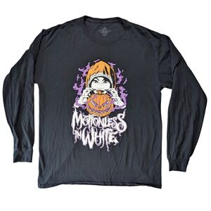 Motionless In‎ White Men's Large Long Sleeve Black Cotton Graphic T Shirt